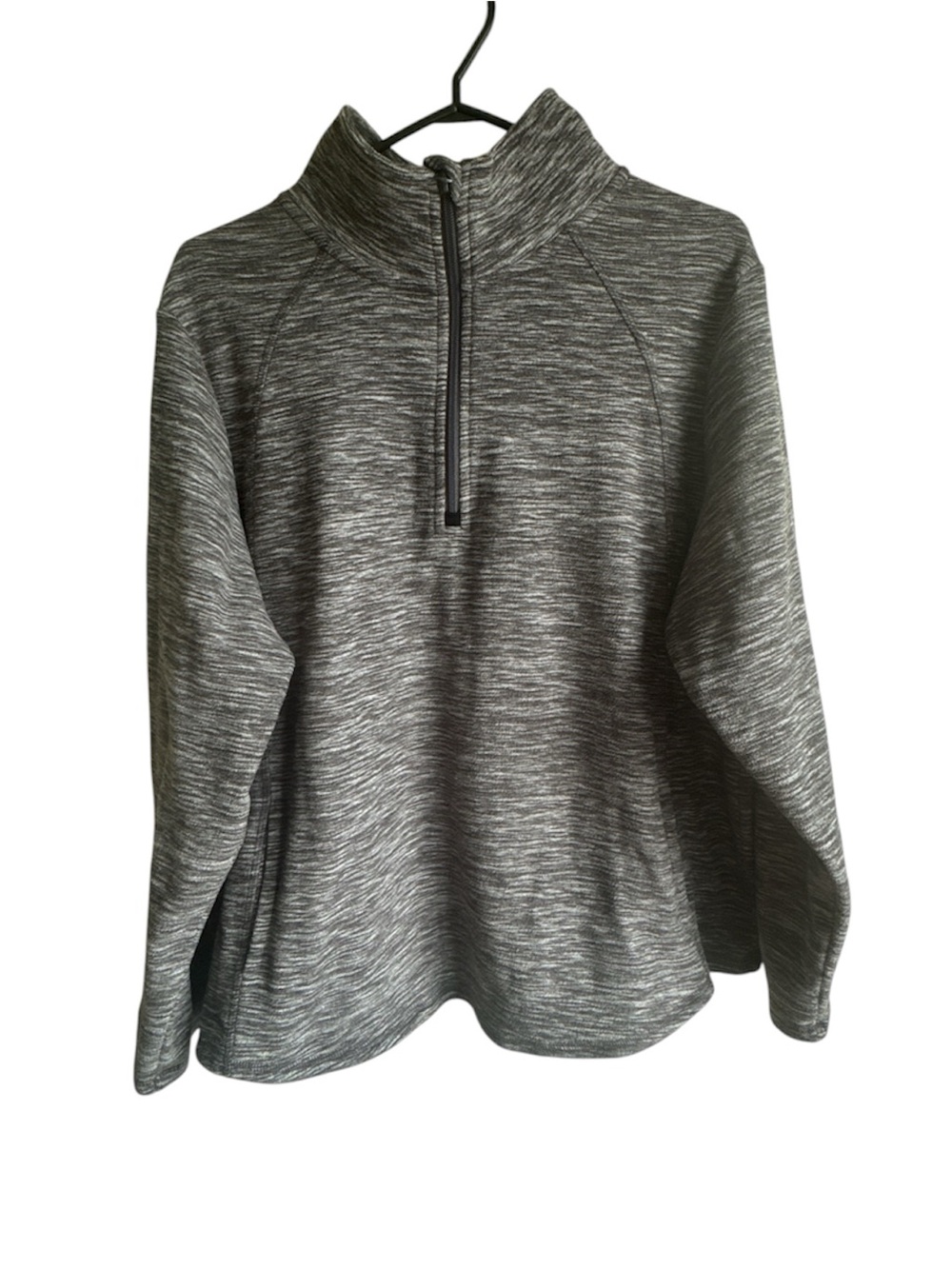 ST. JOHN’S BAY Heathered Gray Classic Quarter-Zip Pullover Size PXL